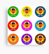 Little Birds in Vibrant Colors Canvas Print