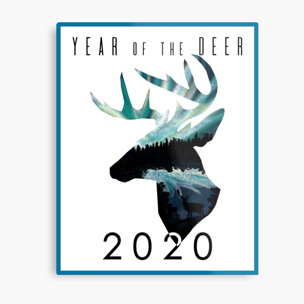 Year of the Deer Metal Print