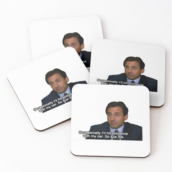 Item preview, Michael Scott “Occasionally I’ll hit someone with my car” quote designed and sold by JustACrafter.