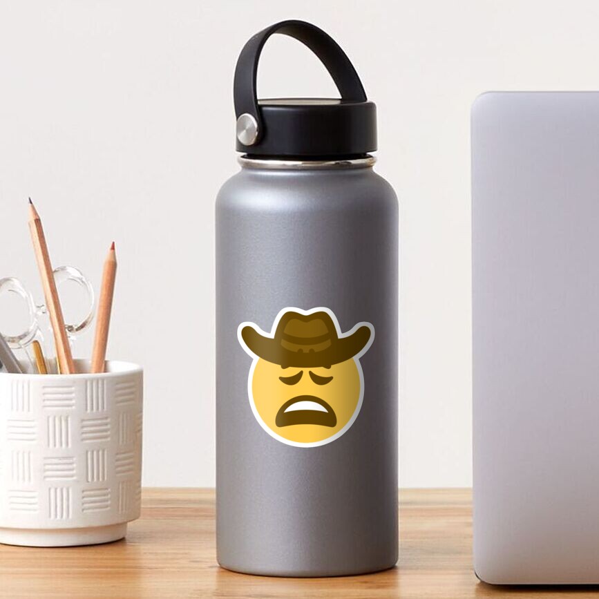 Weary Cowboy Emoji Sticker By Emperoredward Redbubble