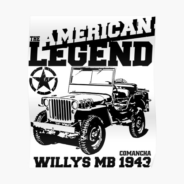 Willys Jeep Poster Print Military Jeep Army Gift Off Roading Mudding Repair Shop
