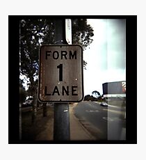 Form 1 lane Photographic Print
