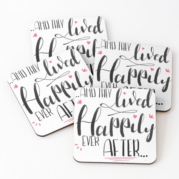Item preview, And They Lived Happily Ever After Wedding Brush letter calligraphy quote designed and sold by ChloesNook.