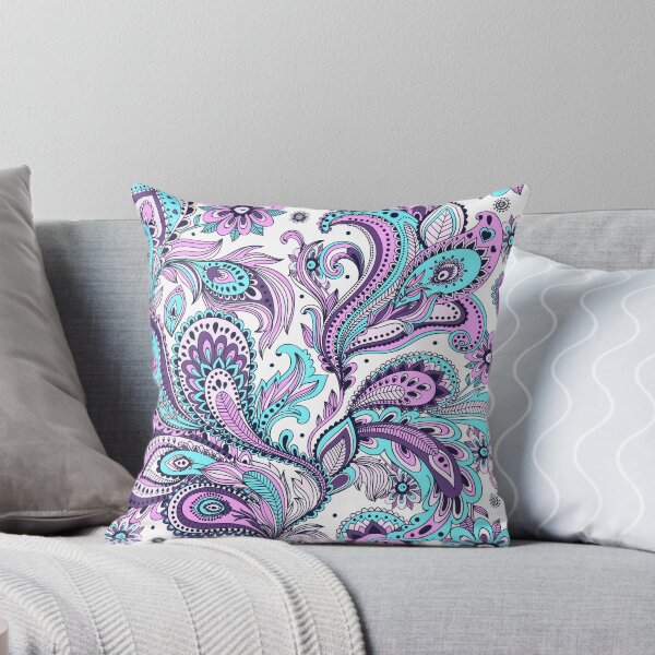 Item preview, Paisley Turquoise Purple Mauve Floral Boho designed and sold by StudioArt63.