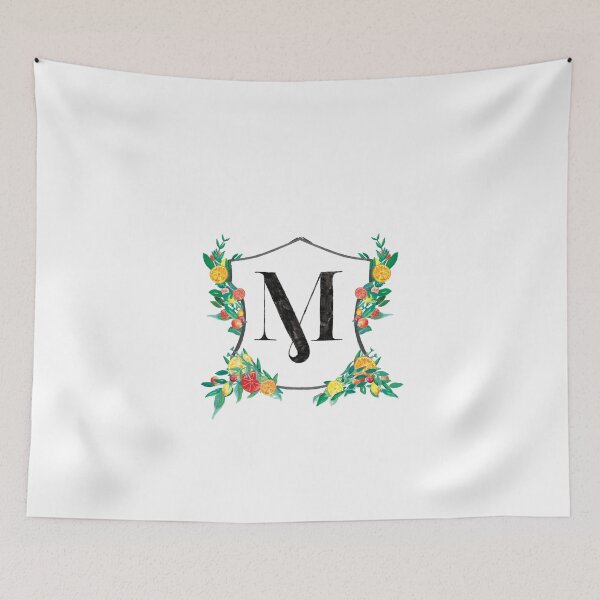 Item preview, M floral Crest designed and sold by WithTheStones.