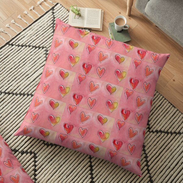 Floating Hearts Floor Pillow