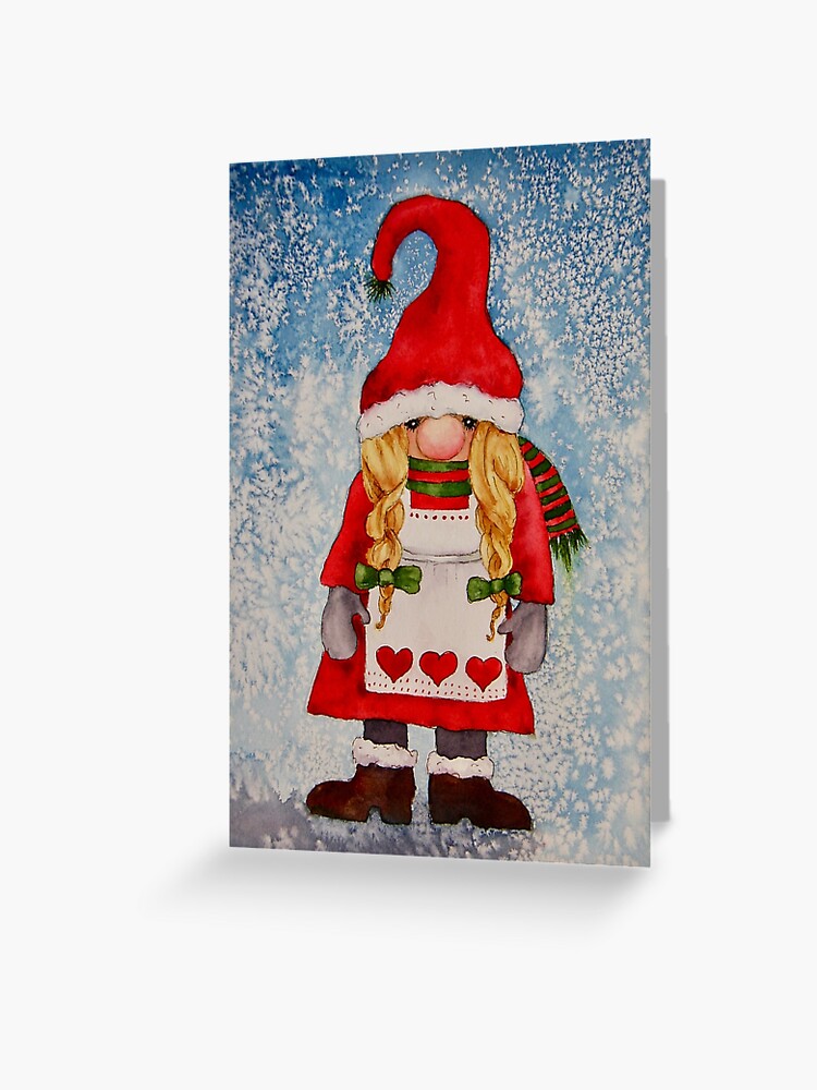 Greeting Card, Girl Gnome designed and sold by Eva Nichols