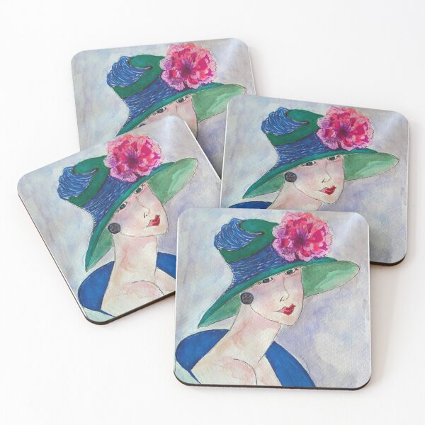 Item preview, Vintage 1920's lady hand painted watercolour designed and sold by wildseadesign.
