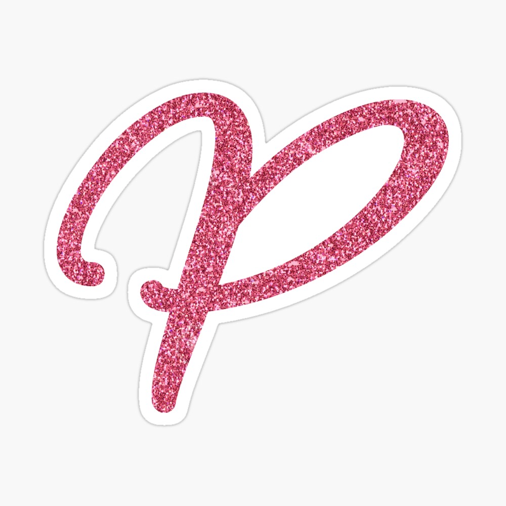 pink glitter letter p photographic print by qthephotog redbubble