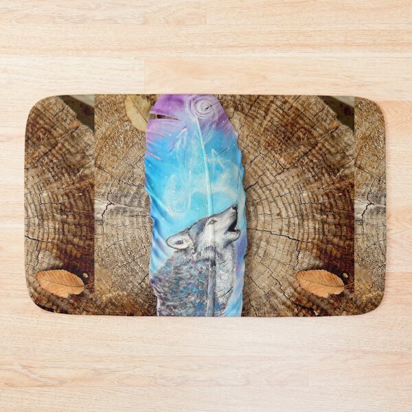 Item preview, howling wolf painted onto a feather designed and sold by Stephanie  Skeem.