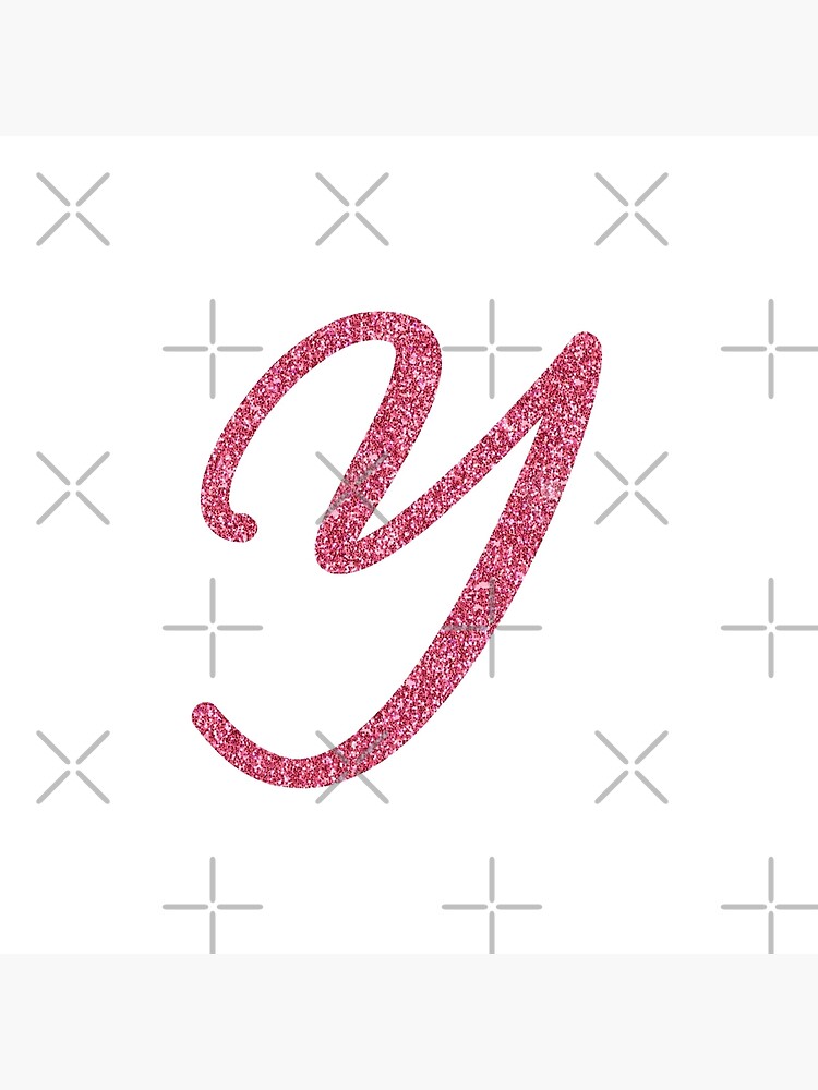 pink glitter letter y art board print by qthephotog redbubble