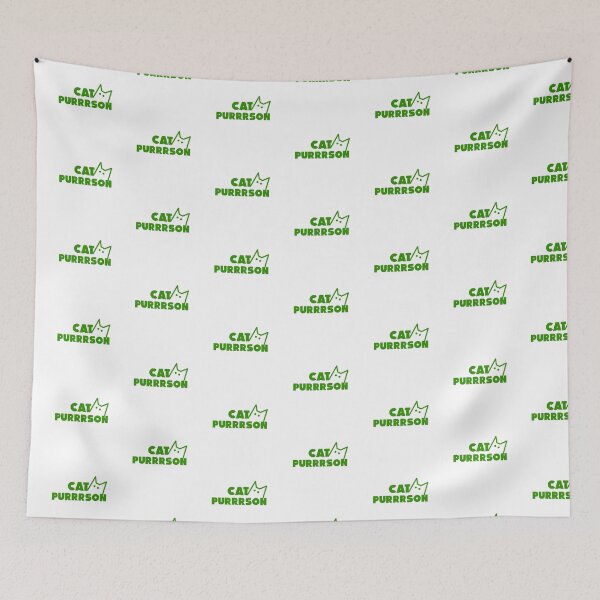 Item preview, funny cat purrrson- cat person green designed and sold by Ella's  Doodles And Designs.