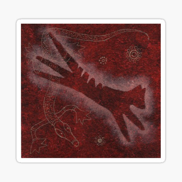 Cave Art Style Tasmanian Tiger Sticker
