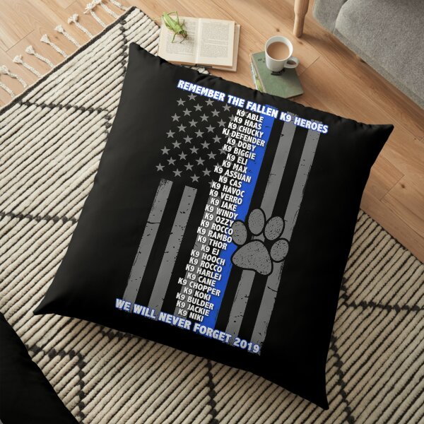 2019 Fallen K9 Memorial - Thin Blue Line Family Floor Pillow