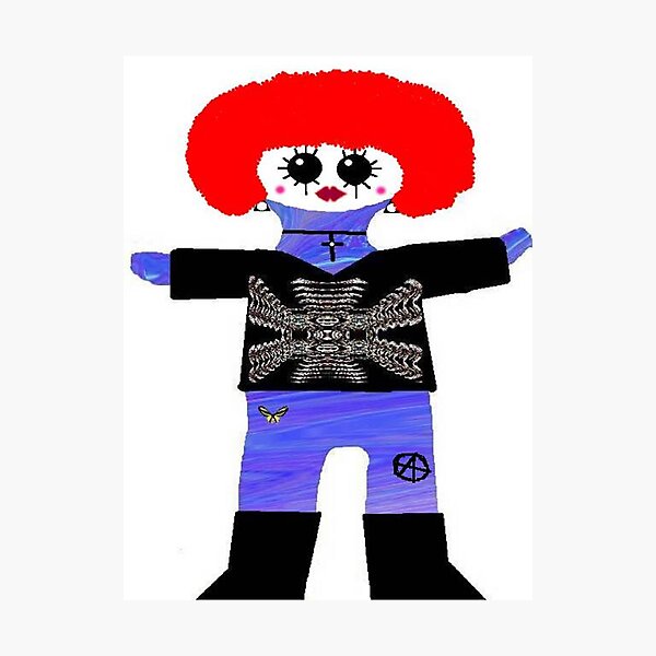 Item preview, Little Punk Rock / Goth Rag Doll Wearing Mommy's Art 3 designed and sold by Deborah Lazarus.