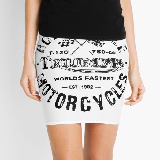 Triumph motorcycle Bonneville (black) t-shirt Mini Skirt