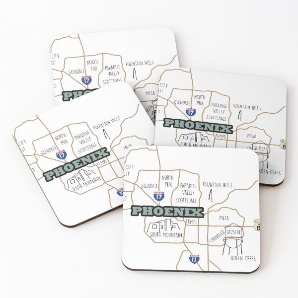 Item preview, Phoenix area Doodle Map designed and sold by Hevding.