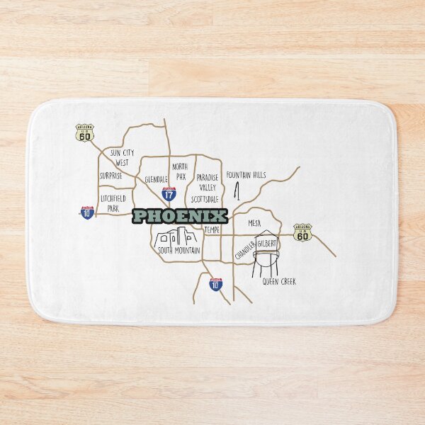 Item preview, Phoenix area Doodle Map designed and sold by Hevding.