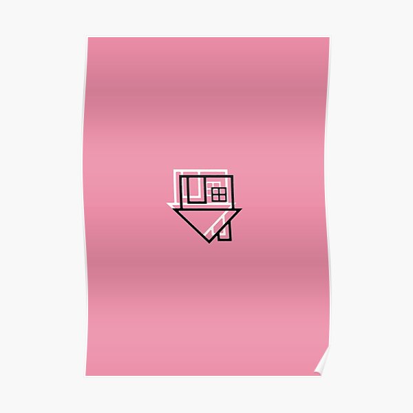 el diseño minimalista rosado del barrio Póster