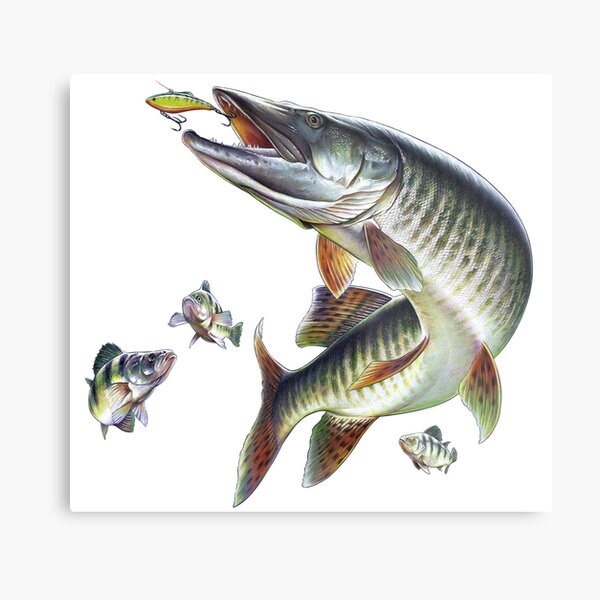 Rustic Metalz - Musky Fish lake Wall Decor Vintage Sign for Muskie