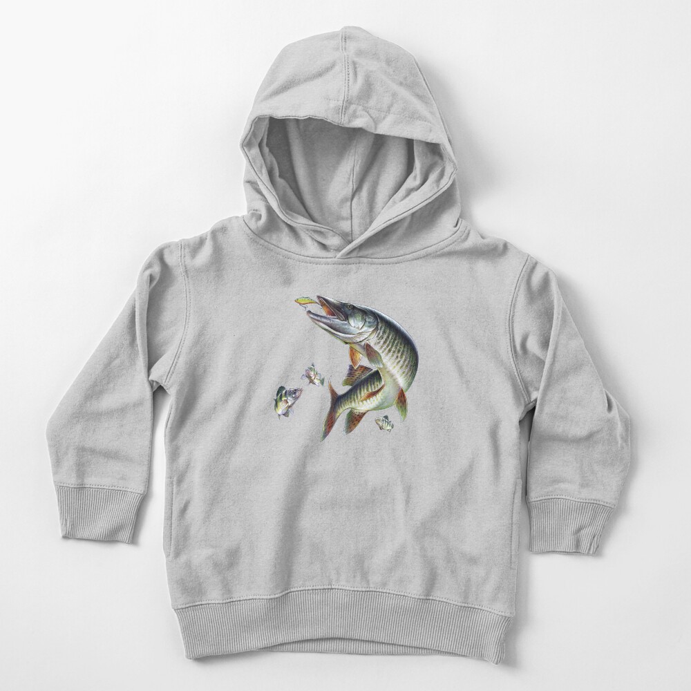 Muskie Fishing Toddler Pullover Hoodie