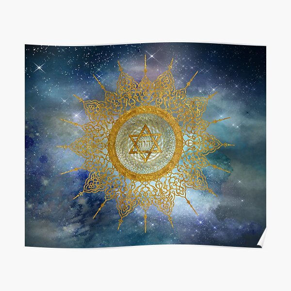 YHVH Gold Mandala Poster