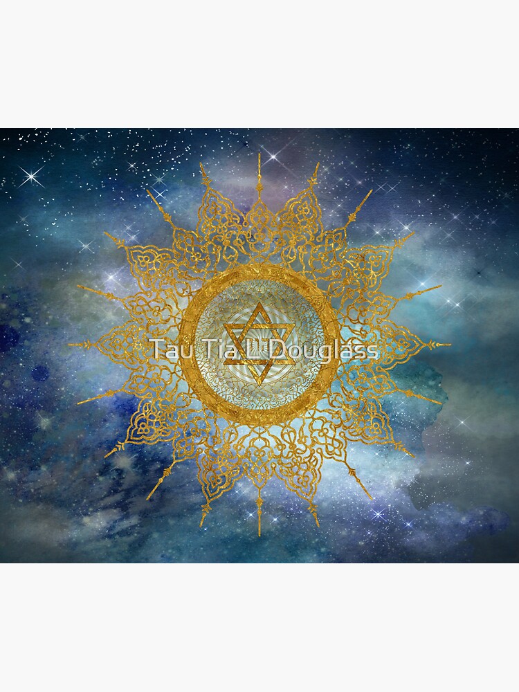 Thumbnail 3 of 3, Sticker, YHVH Gold Mandala designed and sold by PurplePeacock.