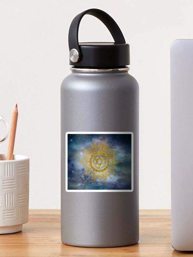 Thumbnail 1 of 3, Sticker, YHVH Gold Mandala designed and sold by PurplePeacock.