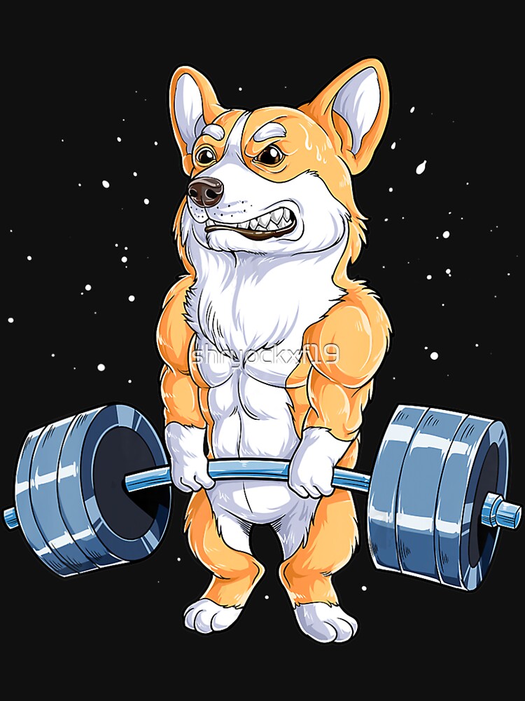 Corgi Weightlifting Funny Deadlift Fitness Gym Workout by shryockxf19