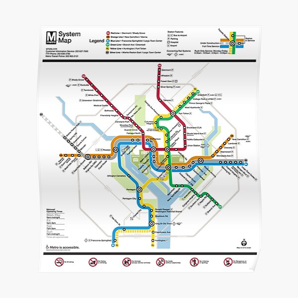 WMATA Metro Map Poster
