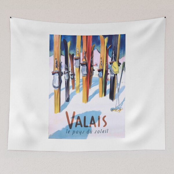 Item preview, 1949 Switzerland Valais Ski Travel Poster designed and sold by retrographics.