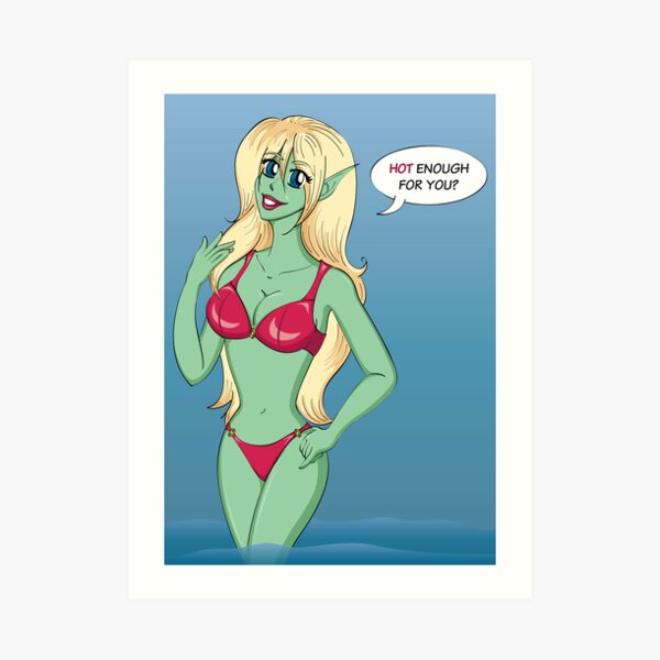 Hot Red Bikini Art Print