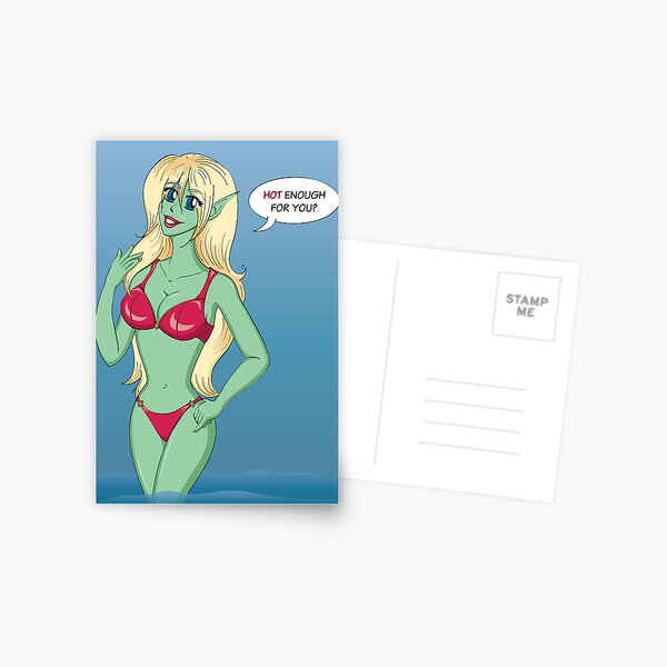 Hot Red Bikini Postcard