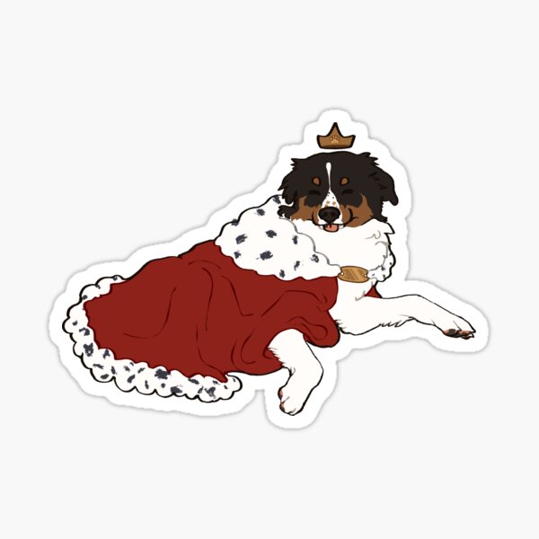 Item preview, King black tri Aussie dog / black tricolor Australian Shepherd designed and sold by Ivy Fox Illustration.