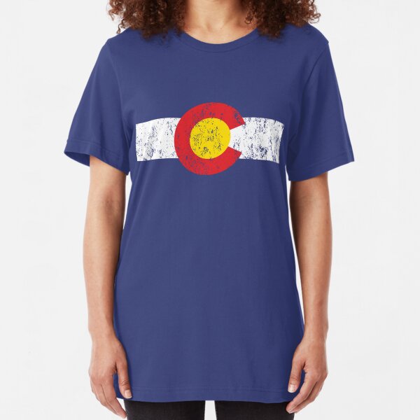 Vintage Colorado Flag Slim Fit T-Shirt