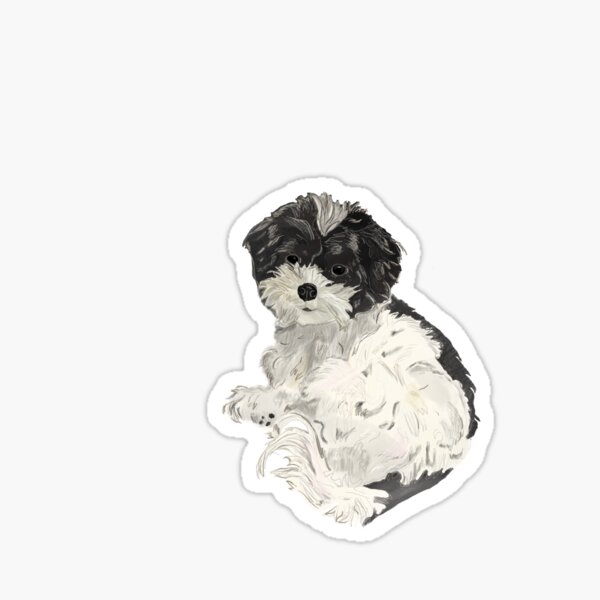 Black And White Dog Stickers for Sale