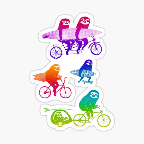 Cycling sloths Sticker
