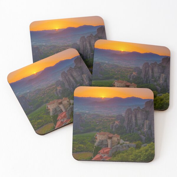Item preview, Meteora Greece Sunset Travel Photo designed and sold by travelwitheric.