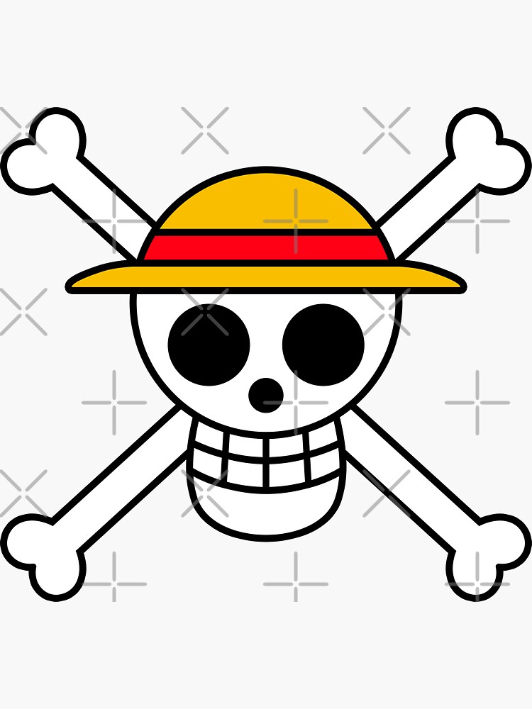 "Straw Hat Pirates Jolly Roger" Sticker by elizaldesigns