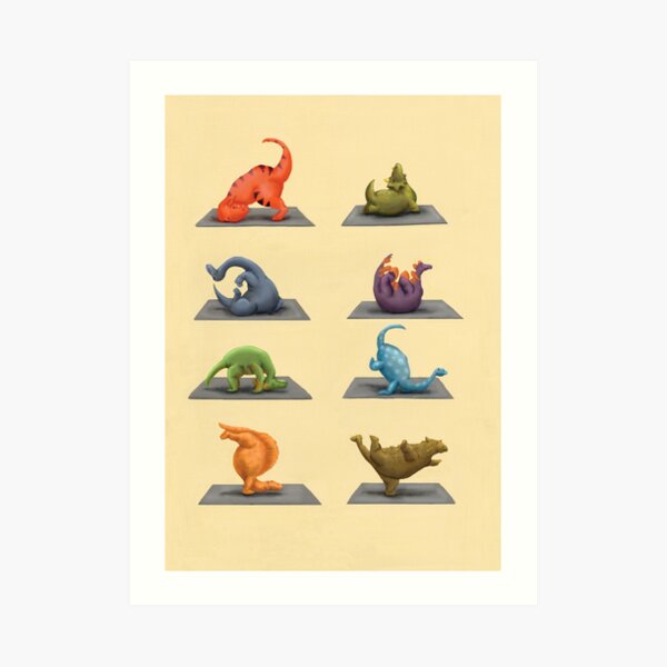 Yogasaurus Art Print