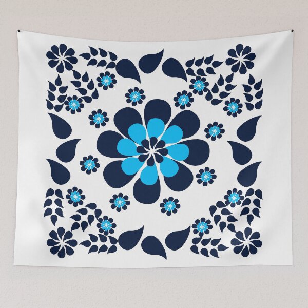 Item preview, Blue Floral Design designed and sold by Nisha Prabhu.