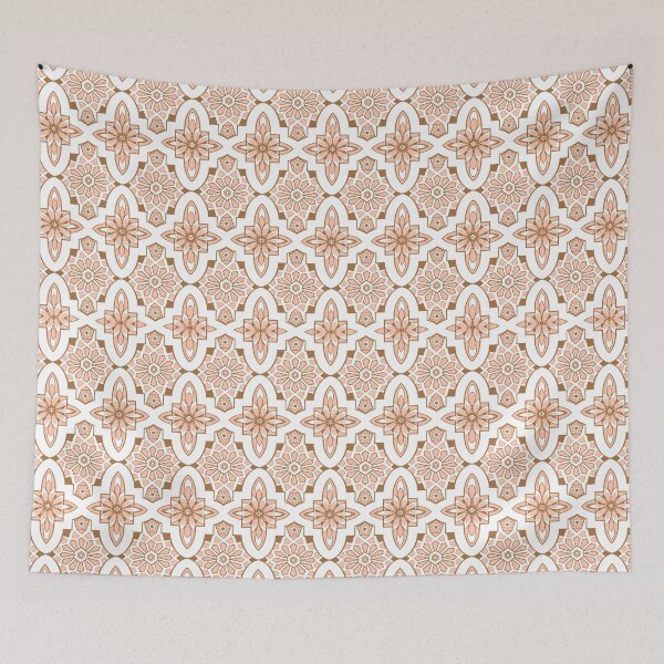 Item preview, Peachy blush pink Moroccan Tile print art and design designed and sold by MagentaRose.