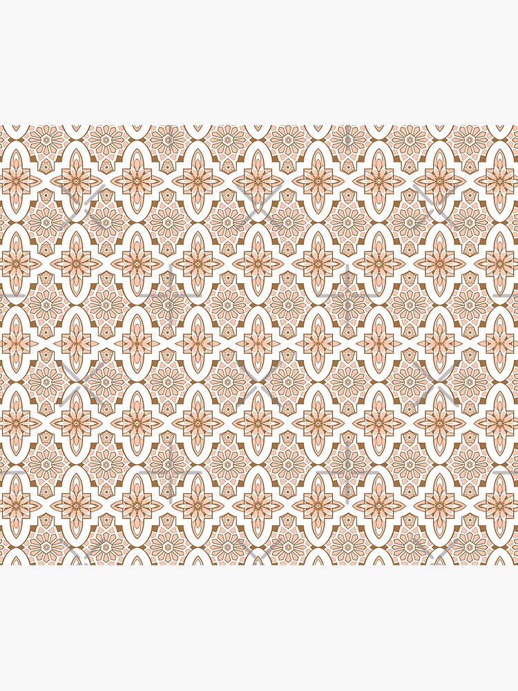 Peachy blush pink Moroccan Tile print art and design by MagentaRose
