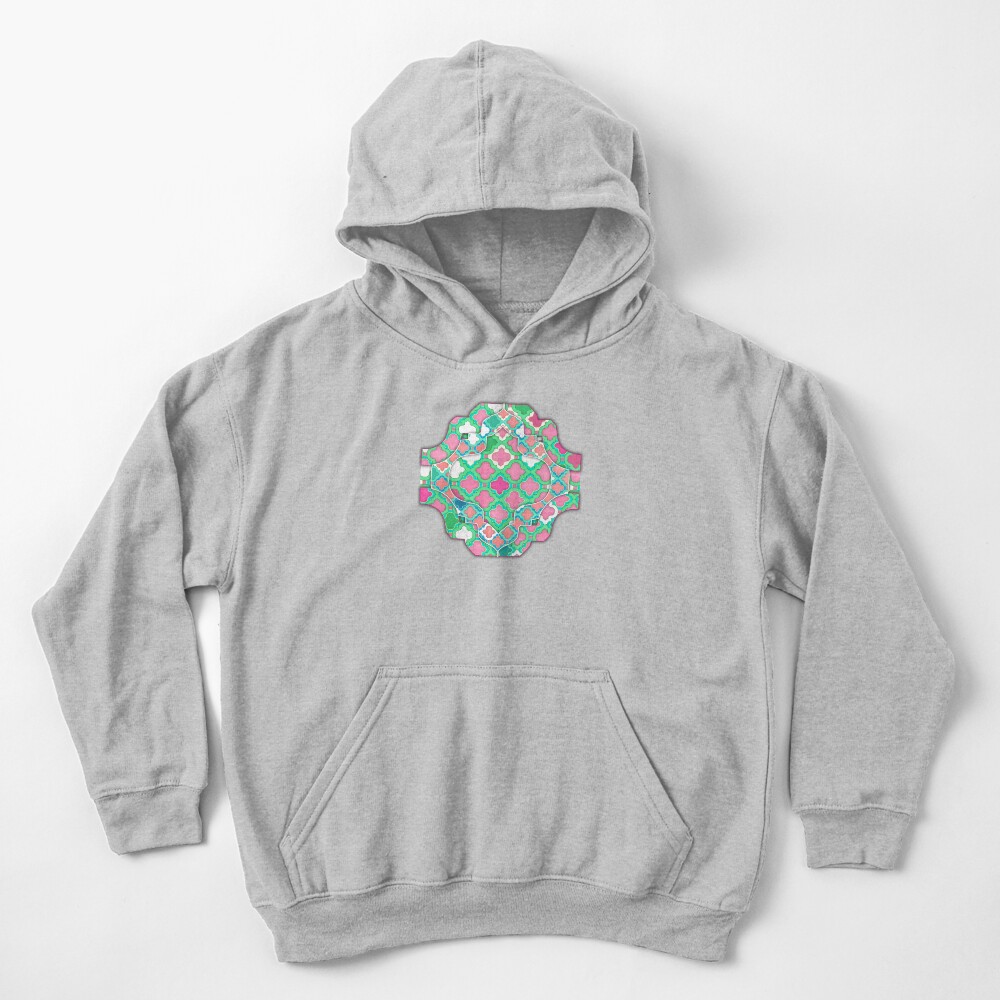 Girly Moroccan Lattice Pattern Kids Pullover Hoodie