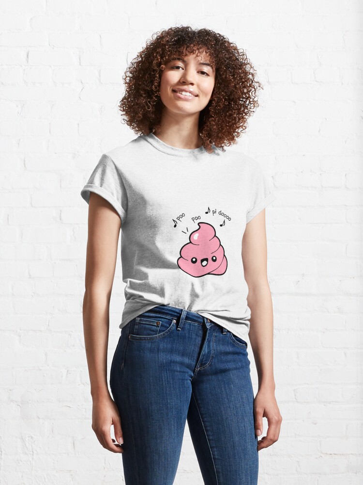 Aperçu 4 sur 7. T-shirt classique avec l'œuvre Emoji caca citation drôle créée et vendue par t335.