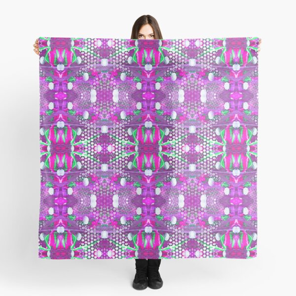 Abstract magenta background. Symmetric seamless pattern. Scarf