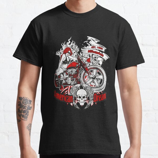 Worker Shirt Grey HD Biker Chopper /& Oldschool Motif Model Live to Ride Blade