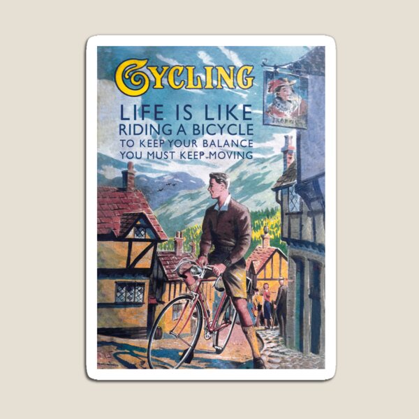 Item preview, Retro 1950s style cycling motivational art designed and sold by OkidokiBarlick.