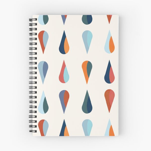 Aperçu de l'œuvre graphique en forme de larme en bleu et orange créée et vendue par sarahmbruce.