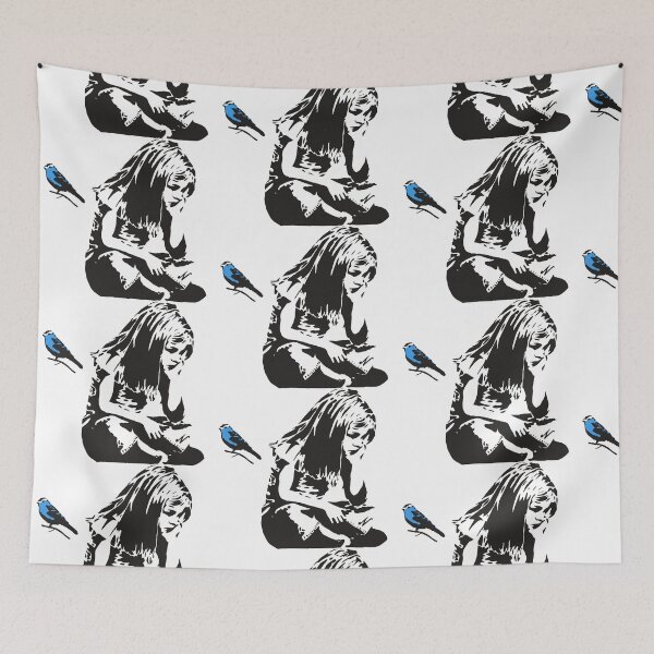 Item preview, Girl with Blue Bird - Banksy Graffiti - Hull city centre designed and sold by portokalis.